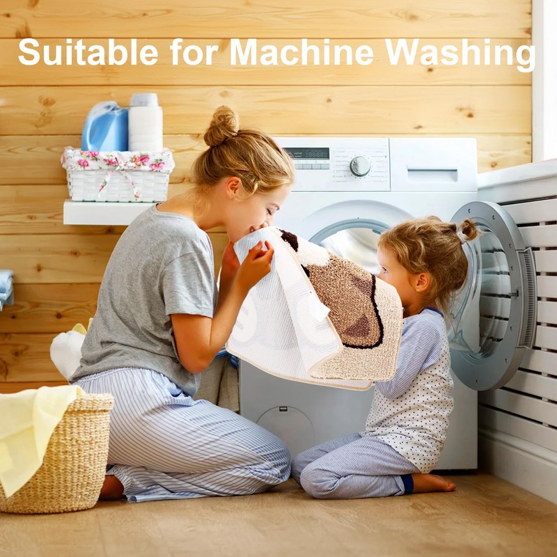 FurryGood Cute Kitty Design Bath Mat, Cat Theme Bathroom Rug