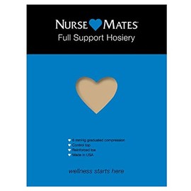 Nurse Mates Full Support Pantyhose | 6 mmHg Graduated Compression | Light Support | Cool and Comforatable | 1 Pair | Nearly Nude Size A