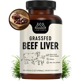 Grass Fed Beef Liver Capsules | Dessicated Liver Supplement | Freeze Dried Liver Pills | 30 Servings | 3000 mg | 120 Count