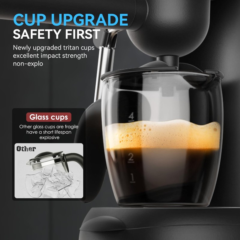 XIXUBX Coffee Machine, 3.5 Bar Espresso & Cappuccino Machine with