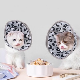 Weenwill Cat Cone Collar,Soft Cat cone to Stop Licking Adjustable Cat Recovery Collars Cones for After Surgery to Prevent Licking Biting Protect Wounds,for Puppies,Kittens(Grey,S)