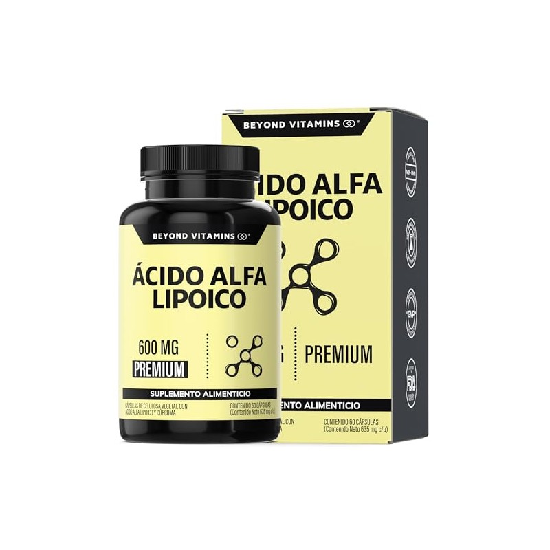 Beyond Vitamins Ácido Alfa Lipóico Ala 600mg Por Cápsula Potenciado