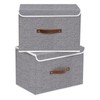 Yawinhe Storage Boxes with Lids 2 Pack, Collapsible Storage Bin