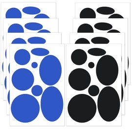 64 Pcs Puffer Down Jacket Repair Patch Kit, Nylon Fabric Repair Patch Self Adhesive Waterproof Stick On Patches Tape for Coat Clothing Tent Sleeping Bags Ski Pants Holes Fixing Round,Black/Blue