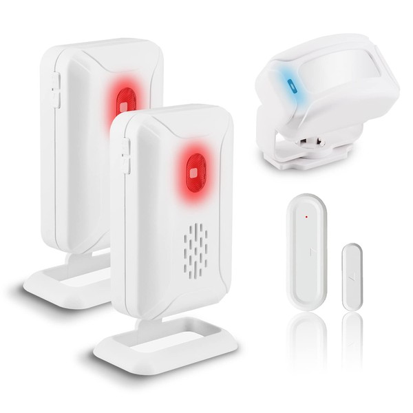 GREENCYCLE Wireless Motion Sensor and Magnetic Detector Alarm Combo Set,
