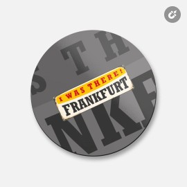 Unbranded Frankfurt Retro Travel Tin Sign | 4'' X 4'' Round Decorative Magnet