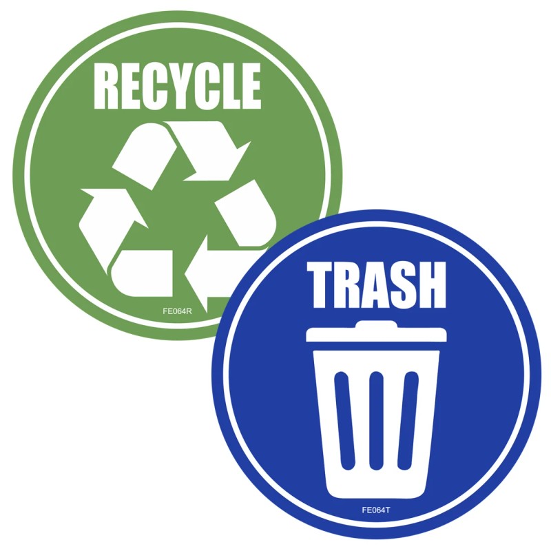 Sticker Sector Trash Recycle Sticker - Home Office Container Symbol