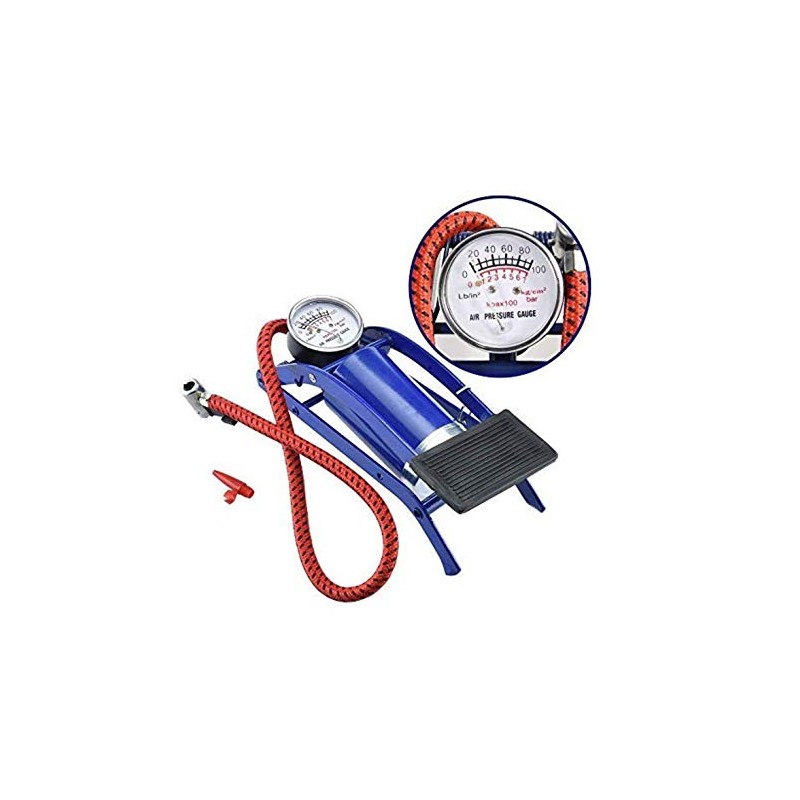 Foot Pump with Gauge - Good for Schrader, Presta and