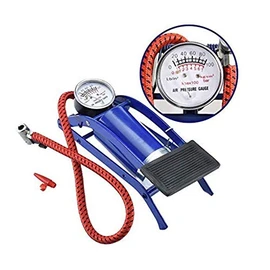Foot Pump with Gauge - Good for Schrader, Presta and Inflation Cone Valves