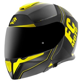 FC-Moto Novo Circuit Flip-Up Helmet, Black/Yellow, M (57/58)