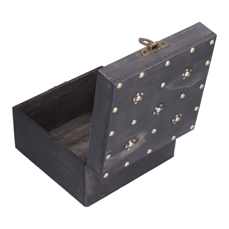 Treasure Props Storage Box with Password Lock Retro Wooden Storage