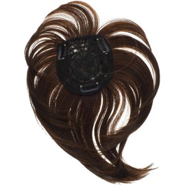 Postizo de Pelo para Mujer Clip, Peluca Natural sin Costuras, Volumen de 20 Cm, Color Marrón Claro, Malla Interior Amplia y Tupé para Cabello Fino, Uso Diario y Eventos