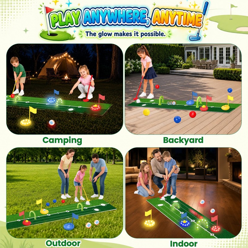 Kids Golf Toys Set for Toddler 3-6- Light Up Golf