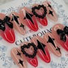 Black Twinkle Handmade Nail Tips - Square S / 블랙