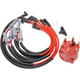 DRAGON FIRE PERFORMANCE Power Pack Distributor Cap Rotor and Low Ohm Plug Wires Compatible/Replacement for 1992-2003 Dodge B150 B1500 B250 B2500 D150 D250 Durango Dakota Ram W150 3.9L V6