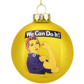 Tree Buddees Rosie The Riveter - We Can Do It Glass Christmas Ornament