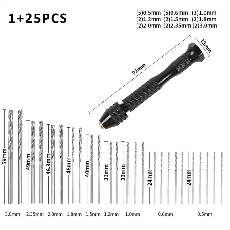 Pin Vise Hand Drill Set for Wax Candles – Manual