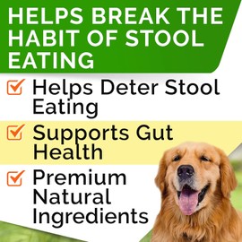 STRELLALAB No Poo Chews for Dogs - Coprophagia & Stool Eating Deterrent with Probiotics, Digestive Enzymes & Breath Aid Support - Stop Dog Poop Eating - Made in The USA - 120 Soft Chews