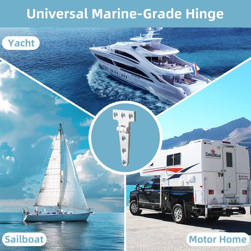 RiaYer Heavy Duty 316 Stainless Steel T Hinges, Marine Grade,