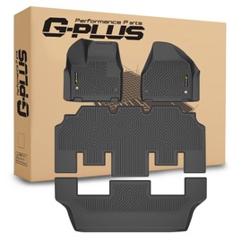 G-PLUS Floor Mats Compatible with Chrysler Pacifica 2017-2025 (No Hybrid Models),Fit 7 and 8 Passenger Model All Weather Protection TPE Floor Liners Black