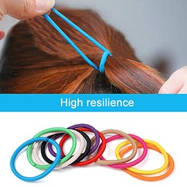 JCF Elastic Hair Bands, 50 Pieces Multicolor Elastic Hair Ties Ponytail Holders 4mm Hair Ties Hair Bands for Women and Girls (Multicolor)
