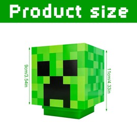 Lotvic Creeper Lamp, Creeper Light with Zombie Sounds, 3D Cube Lamps, Cube Lamp, Children's Bedside Lamp for Bedroom Decoration Toy