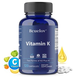 Vitamin K supplement Contains 2000mcg of Vitamin K and 1180mcg of Vitamin K Promotes rational use of calcium Maintains bone health, 3 pieces, 60 servings / 비타민K 보충제 비타민K 2000mcg과 비타민K 1180mcg 함유 칼슘의 합리적 이용 촉진 뼈 건강 유지, 3개, 60회분