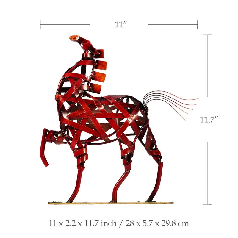 TOOARTS Metal Sculpture Metal weaving horse Home Furnishing Articles Handicrafts