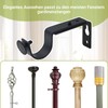Diffaxy 4 Curtain Brackets Adjustable Metal with Heavy Duty Durable