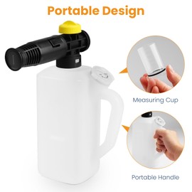 Fai Top Foam Gun,1L Foam Gun Bottle with Adjustable Nozzle and Shampoo Nozzle,Foam Lance CompatibleBosch AQT, Black & Decker, AR Blue Clean, Michelin Series (AR Bosh)