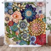 Neasow Boho Floral Shower Curtains for Bathroom, Bright Fabric Blossom