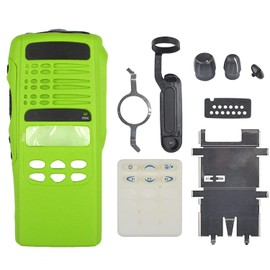 Limited Keypad Front Housing Replacement for HT1250 Two Way Radio Walkie Talkie Case Replacement Refurbish Refurb Kit with Knobs PTT Dust Cover Stickers (Green)