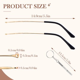 1 Pairs Eyeglass Sunglasses Replacement Temple Tube Sleeve - Sunglasses Accessories for Glasses Repair and Replacement（Gold）
