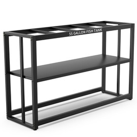 Akenow 55-75 Gallon Fish Tank Stand with Storage Shelf, 48.5 x14.9 x 29.2 Inch Aquarium Stand, Turtle Tank, Reptile Terrariums and Breeder Tank Stand,980LBS Capacity, Black