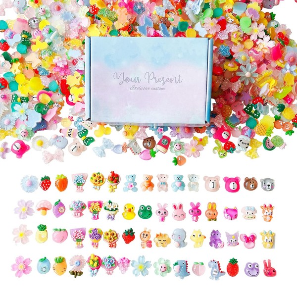 JINDUODUO 180 Pcs Slime Charms Cute Set, Kawaii Charms Bulk