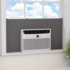 Mxclimate Full Surround Window AC Insulation Foam Side Panels for Air Conditioner Units, 48'' Width Indoor Window Seal Kit Cover, Winter and Summer,Grey