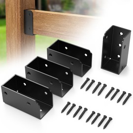 ForoGore 4 Pcs 2”x 4” Stainless Steel Deck Railing Brackets Connectors 2x4 Brackets 2x4 Fence Bracket for Stair Fence Railings Decking Wood Post