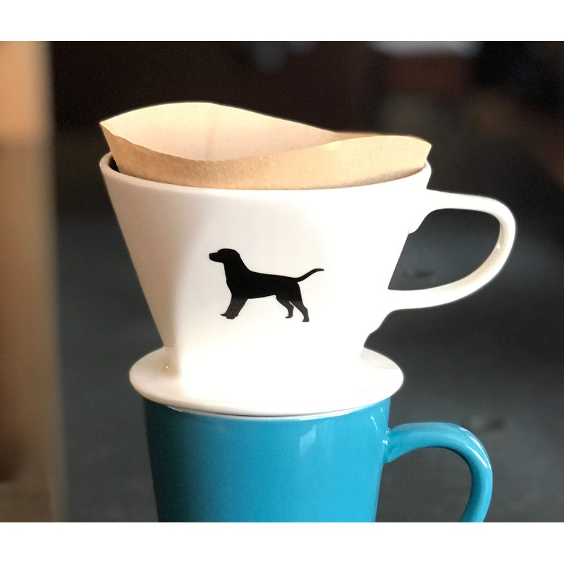 Black Lab Coffee Pour Over Single Cup Ceramic Brewer with