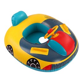 Baby Swimming Aid Swimming Ring Children's Swimming Seat with Steering Wheel Handle Swimming Ring Toy Swimming Ring PVC Swimming Toy for Children 1-5 Years Old (H)