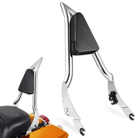 PBYMT 28inch Passenger Sissy Bar Backrest, One-piece Quick Release Rear Backrest Sissy Bar Compatible with Harley Davidson Touring Road King Electra Glide Road Glide Street Glide 2009-2024, Chrome