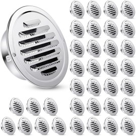 Zonon 36 Pcs Stainless Steel Soffit Vents 4 Inch Round Dryer Vent Cover with Mesh Screen for Home Outdoor Bathroom Wall Ceiling Outside Exterior Exhaust (Silver)