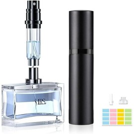 Perfume Atomizer Travel Refillable, Portable Cologne Sprayer Bottles for Travel, Bottom Pump Refilling Fragrances 5ml for Women Men (Black) - Color: Black & Gold