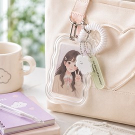 Kpop Photocard Holder Keychain for Display – Cute Transparent Card Case for Bags, Keys, and Gifts