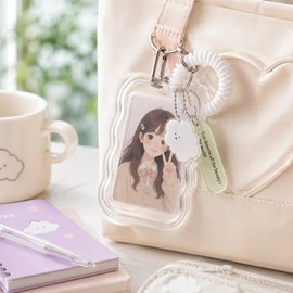 Kpop Photocard Holder Keychain for Display – Cute Transparent Card Case for Bags, Keys, and Gifts