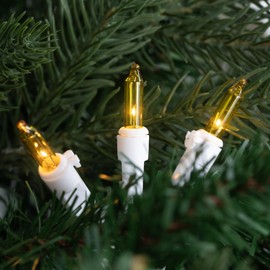 Northlight Mini Incandescent Christmas Lights - 21.5' White Wire - Yellow - 100 ct
