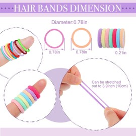 400 PCS Hair Ties, Elastic Hairbands, Cotton Girls Hair Ties, Soft Seamless Elastic Bobbles, Small Ponytail Holders Accessories for Kids, Girls, Infants, Toddlers