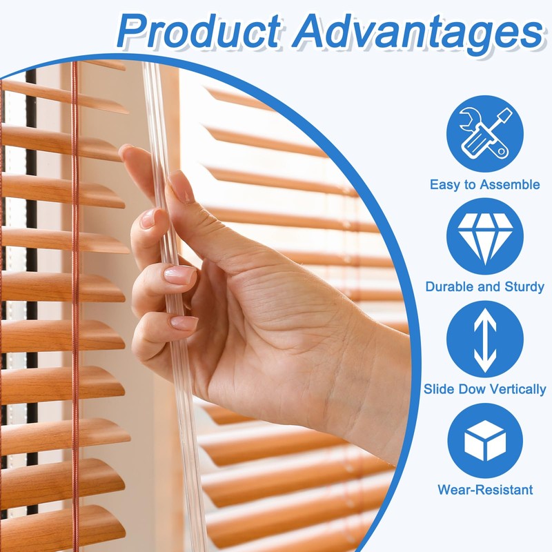 uxcell Blind Wand Replacement with Hook,3Pcs 17" Long Acrylic Blind