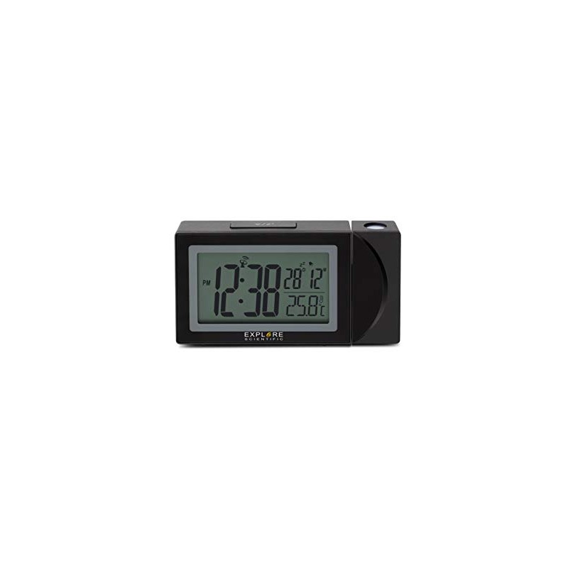 Explore Scientific RDP1002 Radio-Controlled Clock with Projection Time, Alarm with