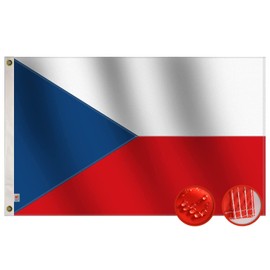 Heavy Duty Czech Flag 3x5 Ft, Longest Lasting Oxford Nylon 210D | Quadruple Stitched Fly Ends | |Brass Grommets for Easy Display Czechia National Flag