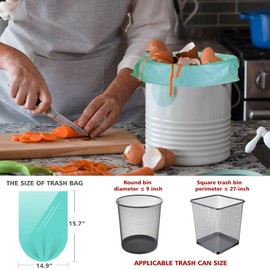 1.2 Gallon Small Trash Bags Garbage Bags, AYOTEE Mini Compostable Strong Bathroom Wastebasket Can Liners trash Bags for Home Office Kitchen fit 5L,5 Liter,1 Gal,Green